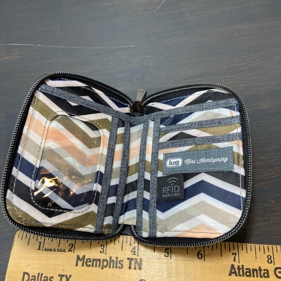 Lug Mini Handspring RFID Zip Wallet – Gray Quilted - Picture 2 of 6